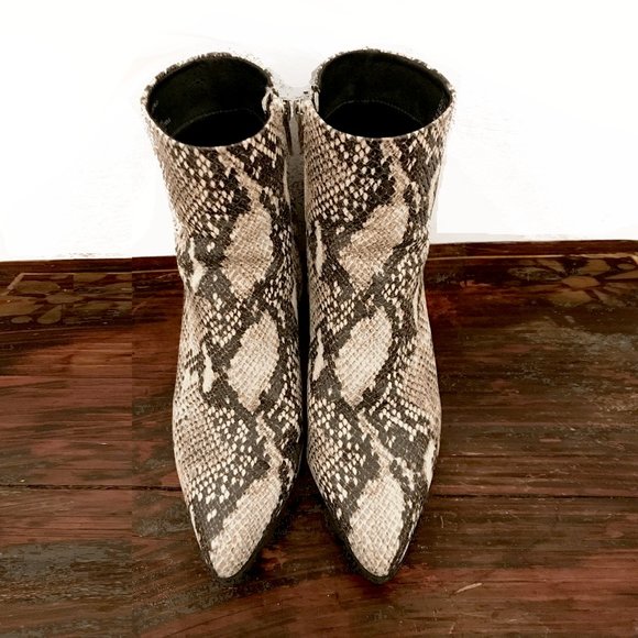 Madden Girl Mock Snakeskin Ankle Boots with Side Zip - Picture 1 of 8